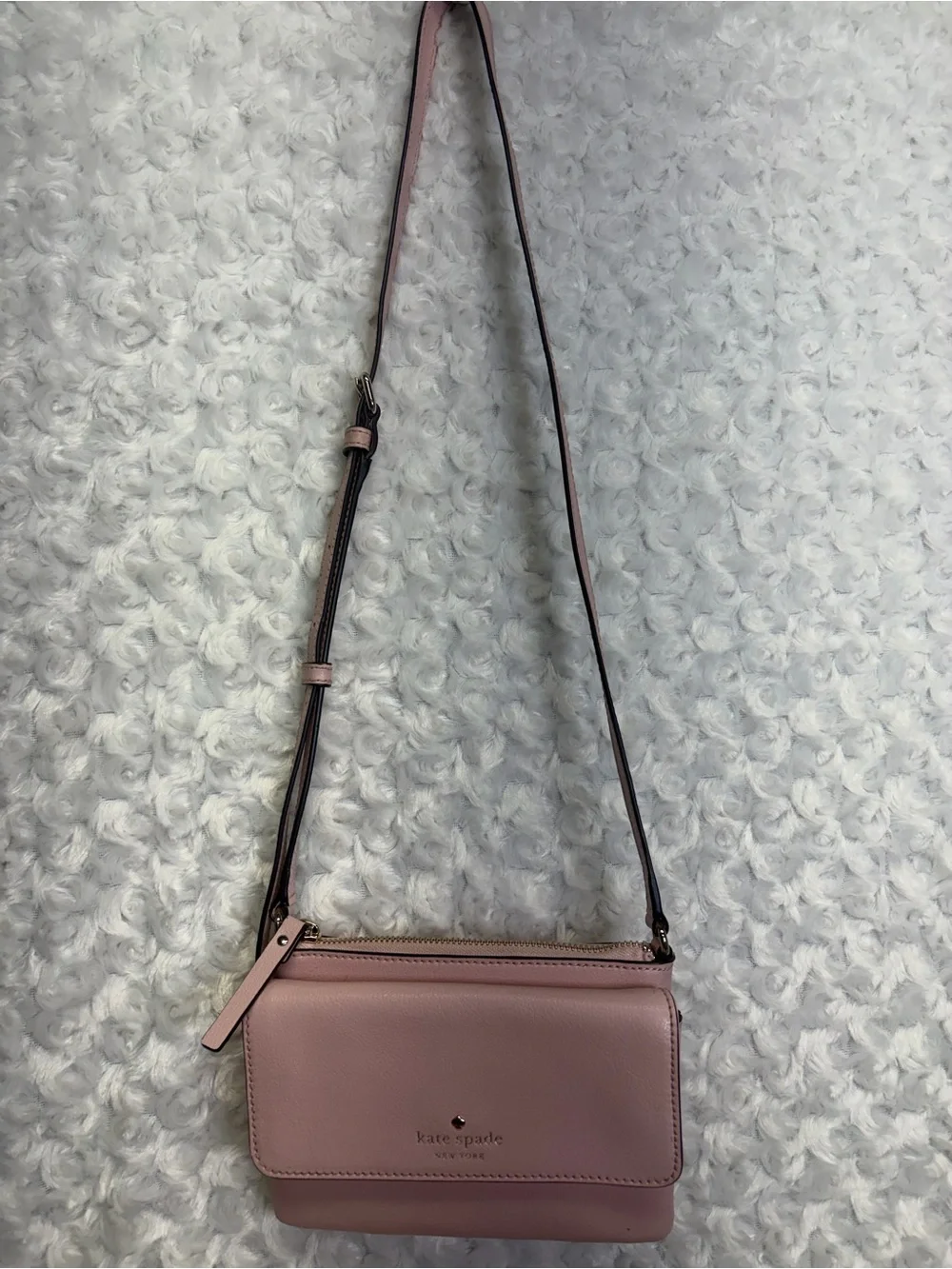 KATE SPADE Pink soft Leather adjustable Crossbody bag